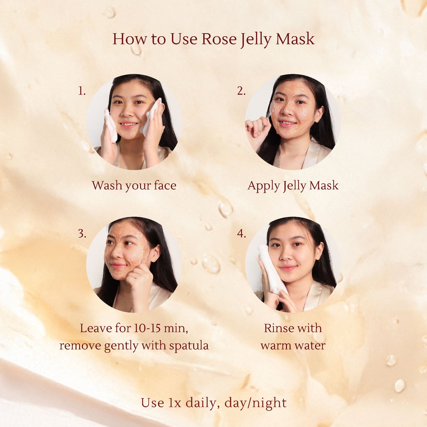 Moisturize Rose Jelly Mask 300ml Deflated Acne in 7 Days Helps Relieve & Heal Acne, Brighten Skin & Disguise Acne Scars & Black Spots