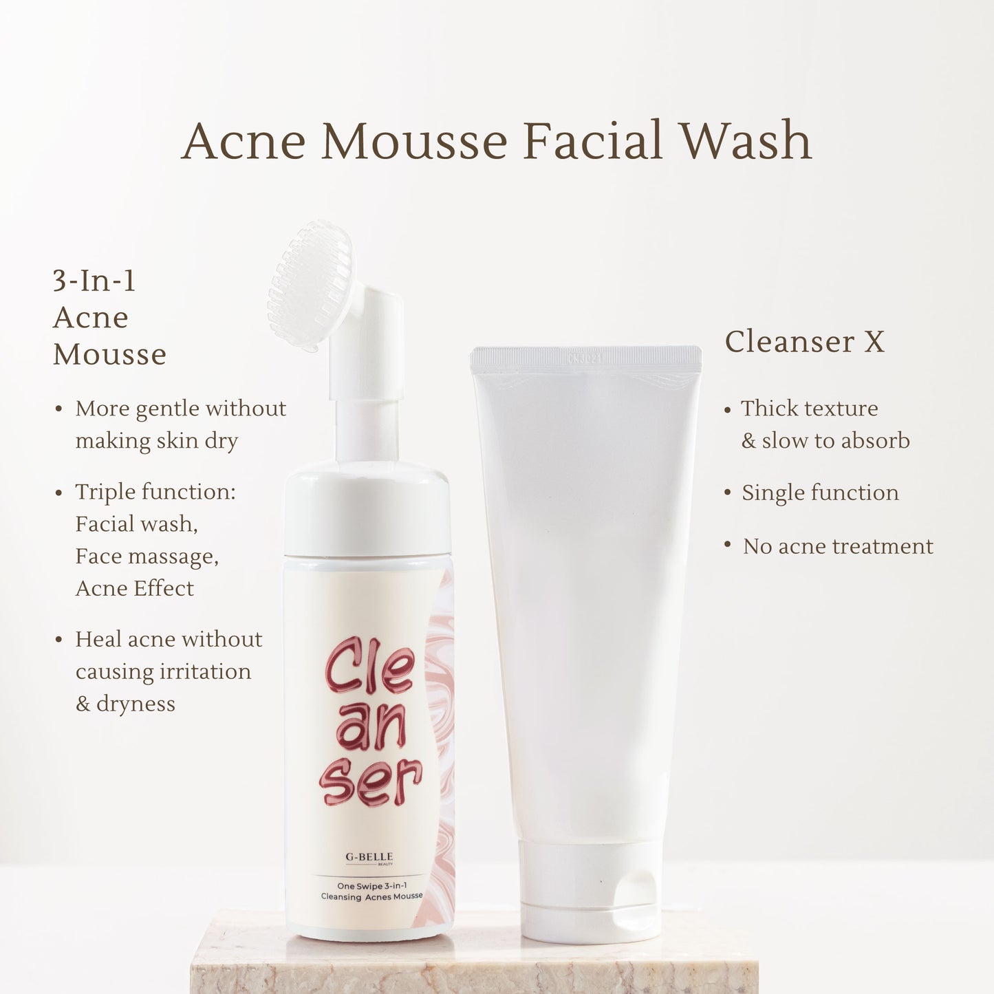 Face wash 3 in 1 Acne Mousse 150ml | Facial Cleanser | Facial Wash | Facial Massage | Acne-Prone Skin | Irritated Skin | Redness | Moisturizing | Hydrating | Acne | Salicylic Acid