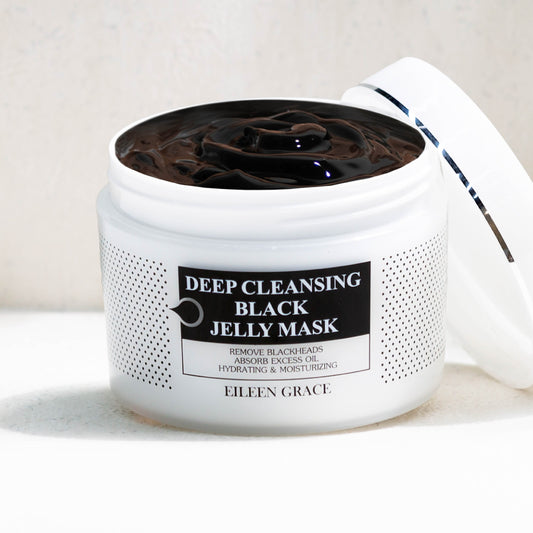 Deep-Cleansing Black Jelly Mask 300ml 90% Effective at Eliminating Blackheads, Gentle Exfoliator, Removes Dead Skin Cells, Cleans Pores That Cause Large Pores, Disguises Acne Scars & Black Spots